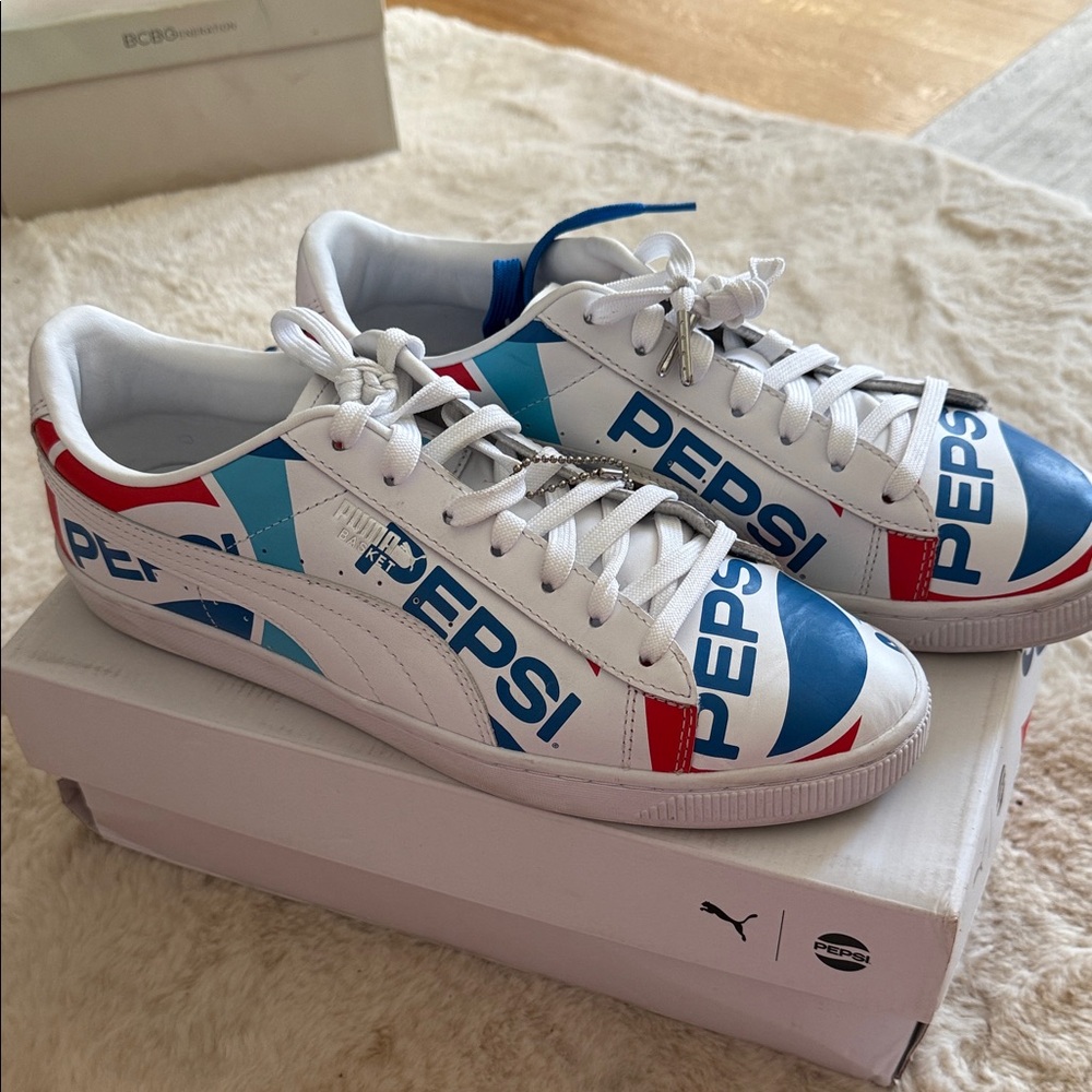Puma Pepsi Edition White and Blue Sneakers